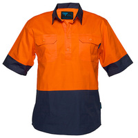 Closed Shirt Short Sleeve Class D Orange/Navy 4XL Regular