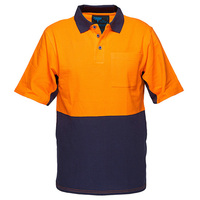 Cotton Polo Shirt Class D Short Sleeve Orange/Navy 3XL Regular