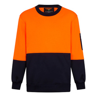 Crew Neck Fleece Jumper ClassD Orange/Navy 4XL Regular