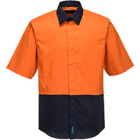 Food Industry Shirt Short Sleeve ClassD Orange/Navy Medium Regular