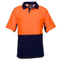 Food Polo Cotton Class D Short Sleeve Orange/Navy 4XL Regular