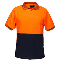 Micro Mesh Polo Class D Short Sleeve Orange/Navy 4XL Regular 2x Pack