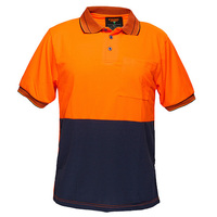 Cotton Backed Polo Class D Short Sleeve Orange/Navy 4XL Regular