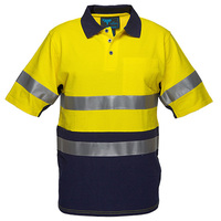 Cotton Polo Shirt D&N Short Sleeve Yellow/Navy XL Regular