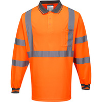X-Back Polo Shirt Long Sleeve Orange Medium Regular 2x Pack