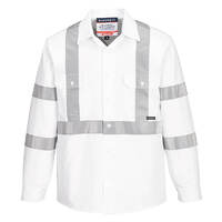 Taped Night Cotton Drill Shirt Colour White Size M