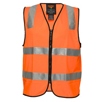 Hi-Vis Zip Vest D&N Orange 4XL Regular 2x Pack