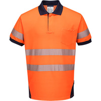 PW3 Hi-Vis Polo Shirt Short Sleeve Orange/Navy 4XL Regular