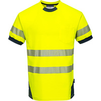 PW3 Hi-Vis T-Shirt Short Sleeve Yellow/Navy Small Regular
