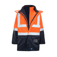 Rainbird Workwear Healy 4-In-1 Jacket & Vest XS Fluoro Orange/Navy