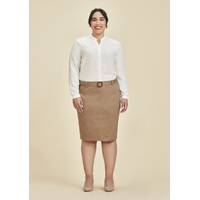 Biz Corporates Traveller Womens Chino Skirt Desert Size 4