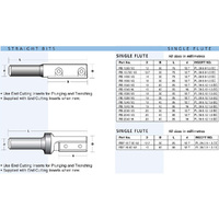 Carbitool 16mm Straight Bit with Replaceable 40mm Cutters RS1640-1/2