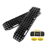 BUNKER INDUST Recovery Tracks Sand Track with Jack Base Pair 10T Mud Snow OffRoad 4WD Black