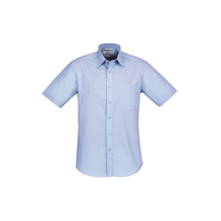 Mens Chevron Short Sleeve Shirt Blue Stripe 5XL