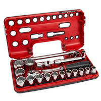 Sidchrome 21 Piece (Metric) 1/2" Drive Socket Set with Maintenance Free Compact Head Ratchet SCMT14150