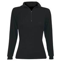 Sherpa Unisex Long Sleeve Polypro Polo Neck 1/4 Zip Top Black M