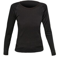 Sherpa Unisex Merino Wool Scoop Neck L/S Thermal Top Black XXS