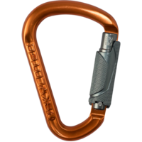 Double Tri 22kN Alloy D Shape Karabiner 180 Degree Technology 20mm Triple Action Gate Orange/Grey