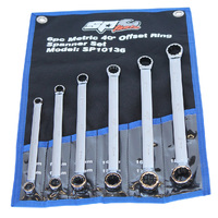 SP Tools 6pc Metric Double Ring Spanner Set - 40° Offset SP10136