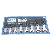 SP Tools 8pc SAE Gear Drive ROE Spanner Set - 15° Offset Stubby SP10188