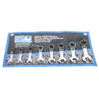 SP Tools 8pc SAE Gear Drive ROE Spanner Set - 15&deg; Offset Stubby SP10188
