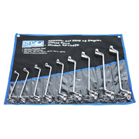 SP Tools 9pc Metric Double Ring Long Spanner Set - 75° Offset SP10429