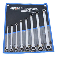 SP Tools 8pc SAE Double Ring Gear Drive Spanner Set - Extra Long - 0&deg; Offset SP10468