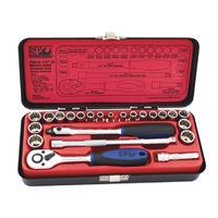 SP Tools 23pc 12pt Metric/SAE 1/4" Dr Socket Set SP20100