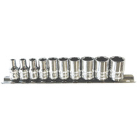 SP Tools 10pc 6pt Metric 1/4" Dr Socket Rail Set SP20132