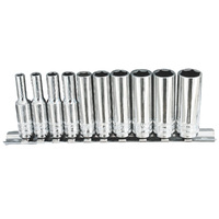 SP Tools 10pc 6pt Metric 1/4" Dr Deep Socket Rail Set SP20140