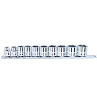 SP Tools 10 Piece 3/8" Dr Stubby 6pt Socket Rail - Metric SP20235