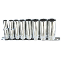 SP Tools 8pc 12pt SAE 3/8" Dr Deep Socket Rail Set SP20241