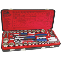 SP Tools 59pc 12pt Metric/SAE 1/4" Dr, 3/8" Dr & 1/2" Dr Socket Set SP20280