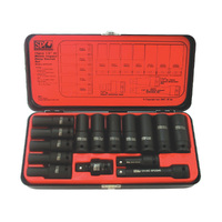 SP Tools 15pc 6pt Metric 1/2" Deep Impact Socket Set SP20320