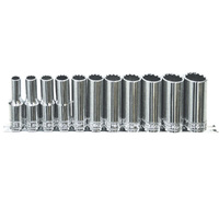 SP Tools 11pc 12pt SAE 1/2" Dr Deep Socket Rail Set SP20341