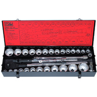 SP Tools 32pc 12pt Metric/SAE 3/4" Dr Socket Set SP20400