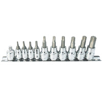 SP Tools 11pc Torx 1/4" Dr & 3/8" Dr Inhex Socket Rail Set SP20440