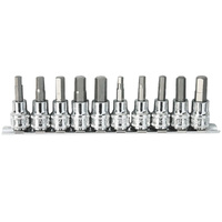 SP Tools 10pc SAE 1/4" Dr & 3/8" Dr Inhex Socket Rail Set SP20546