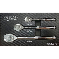 SP Tools 3 Piece 90T 1/4", 3/8" & 1/2"Dr Ratchet Set - Sealed Head SP29310