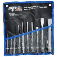 SP Tools 10 Piece Pin Punch and Chisel Set - Chrome SP30841C