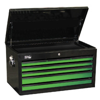 SP Tools 7 Drawer Sumo Series Tool Box - Black/Green Drawers SP40122