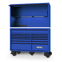 SP Tools Sumo Series Roller Cabinet & Power Top Hutch Combo Workstation - Blue/Black SP44740BL