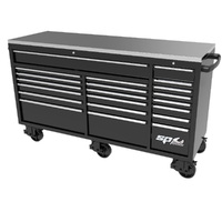 SP Tools 73" USA Sumo Series Wide Roller Cabinet - Black/Chrome SP44825