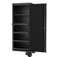 SP Tools 27" USA Sumo Series Side Cabinet - 4 Roller Shelves & 1 Fixed Shelf - Black/Chrome SP44880