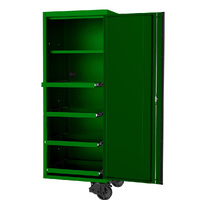 SP Tools 27" USA Sumo Series Side Cabinet - 4 Roller Shelves & 1 Fixed Shelf - Green/Black SP44880G