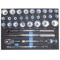 SP Tools 32pc Foam Tray - Metric/SAE - Sockets & Accessories Included SP50000