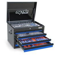 SP Tools 218 Piece 7 Drawer Custom Tool Kit - Black/Blue Metric/SAE SP50121BL