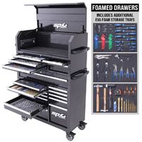 SP Tools 334 Piece 18 Drawer Sumo Tool Kit - Black/Chrome Metric/SAE (Plus EVA Storage Trays) SP50553