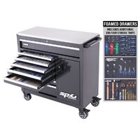 SP Tools 217pc Custom Series Roller Cabinet Tool Kit - Metric/SAE - Black (Plus EVA Storage Trays) SP50608X