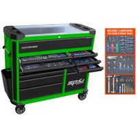SP Tools 369 Piece Tech Series Roller Cabinet Tool Kit - Metric/SAE - Green/Black SP50765GX